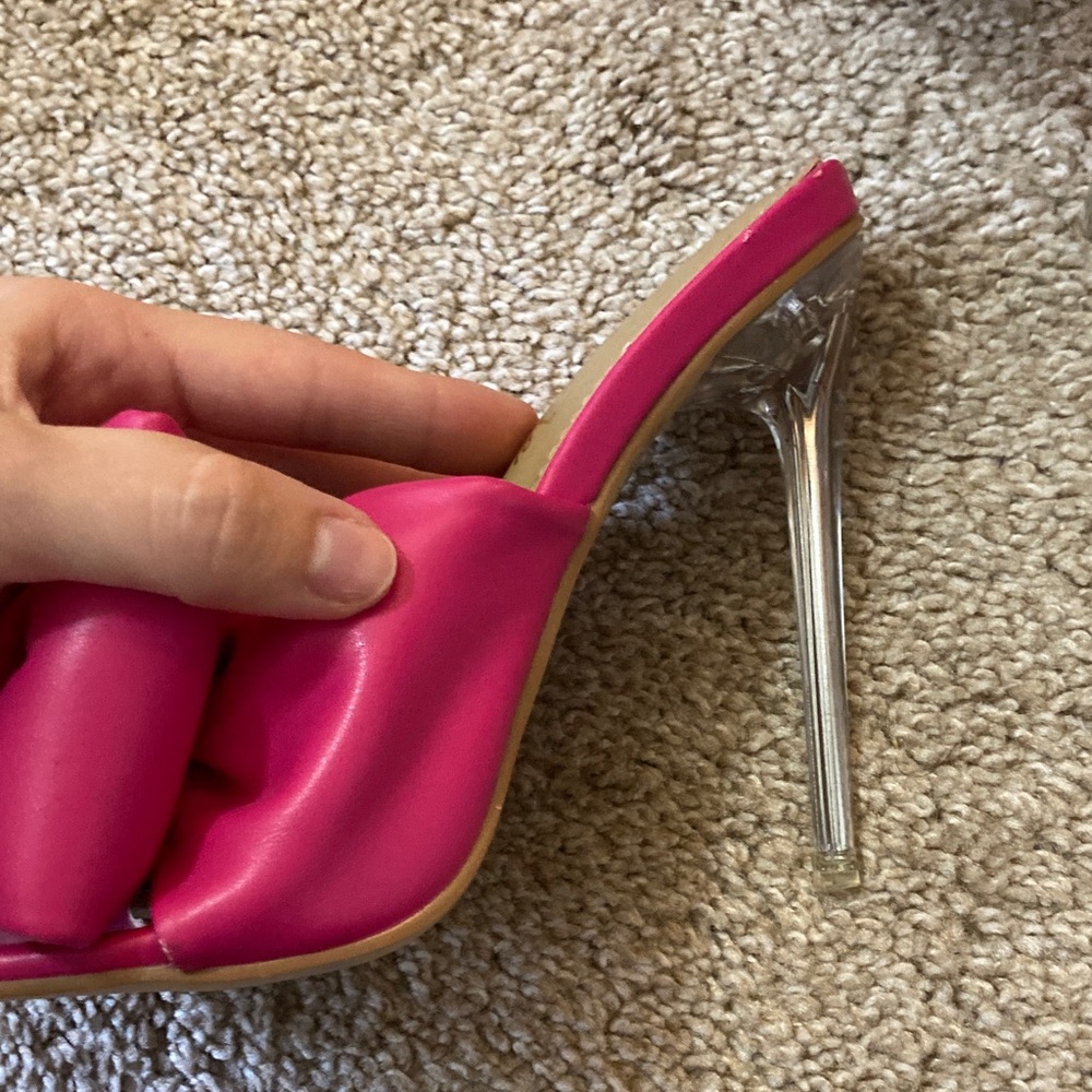 Lemonade Pink Bow Heeled Sandals - Picture 6 of 8